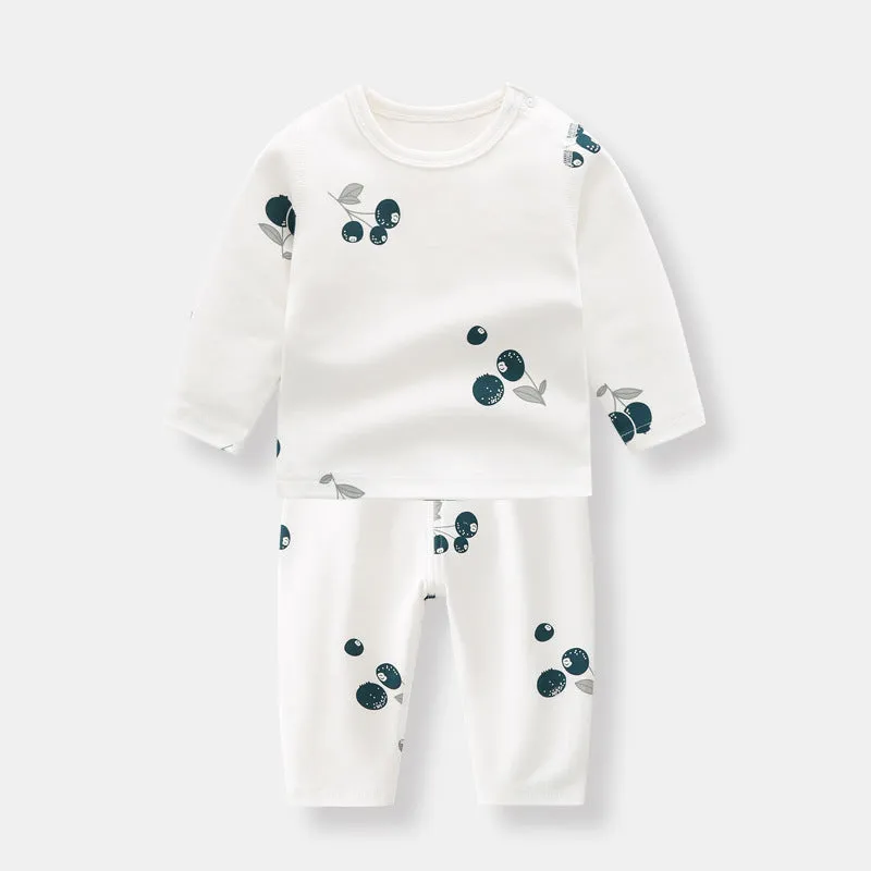 EARTHY BLUEBERRY Organic Cotton Top and Pants Set