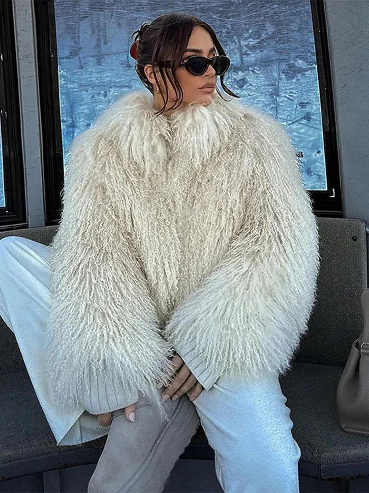 Emma - Mid length faux fur coat