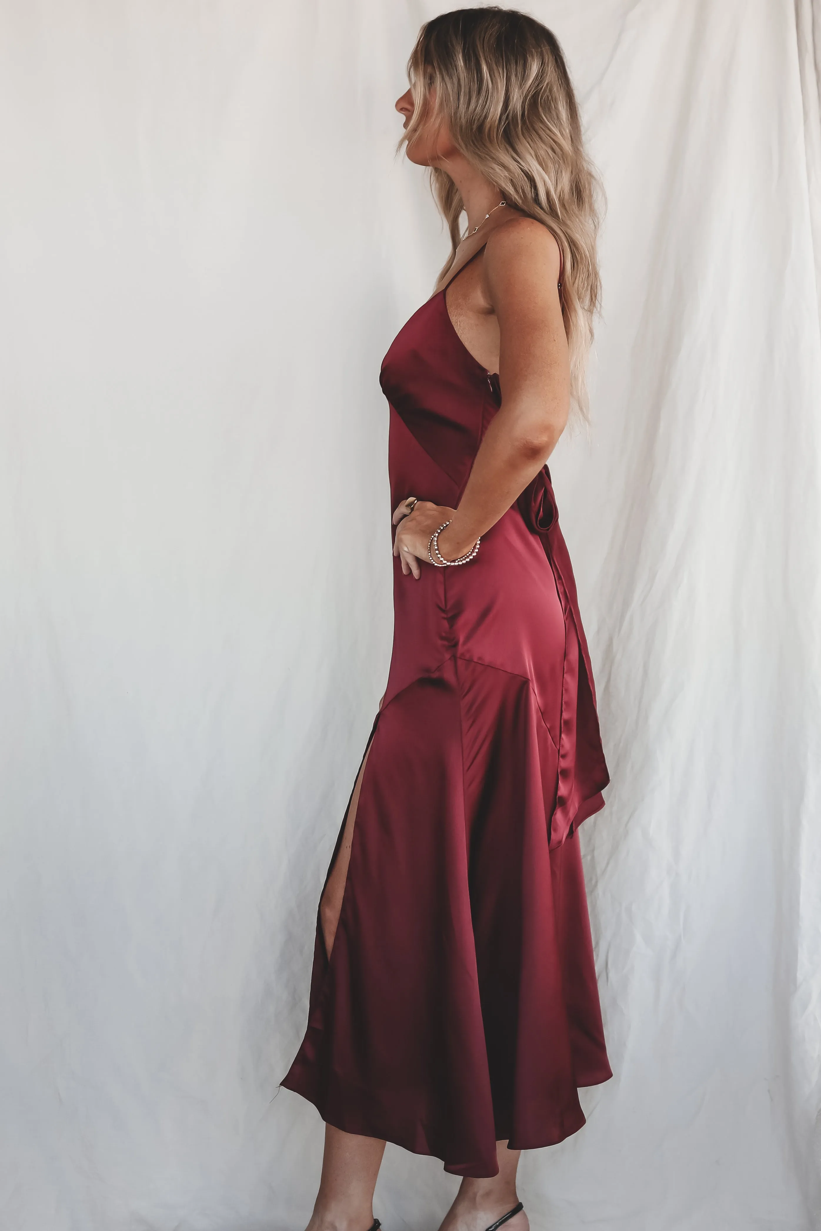 Extra Special Plus One Satin Maxi Dress