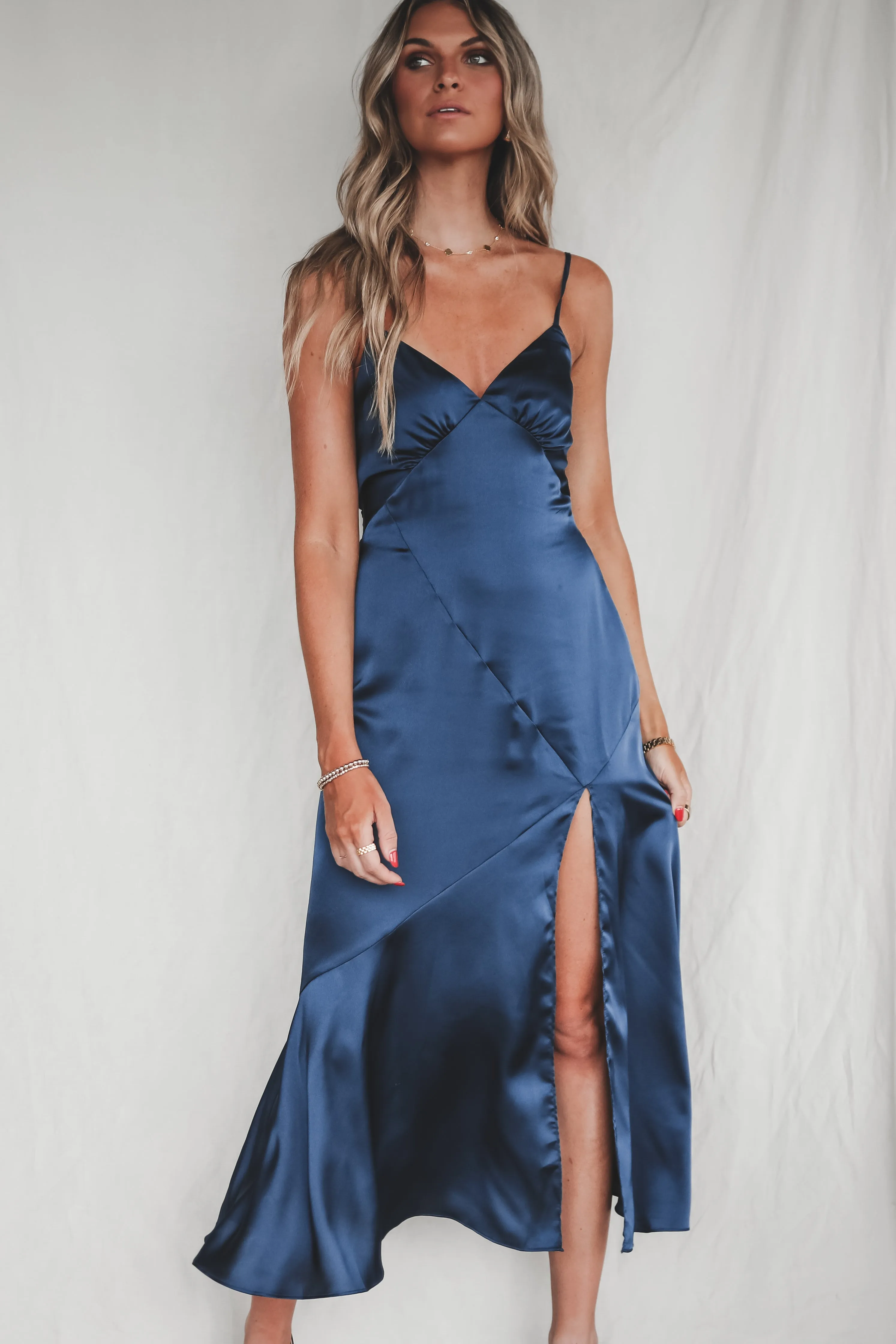 Extra Special Plus One Satin Maxi Dress