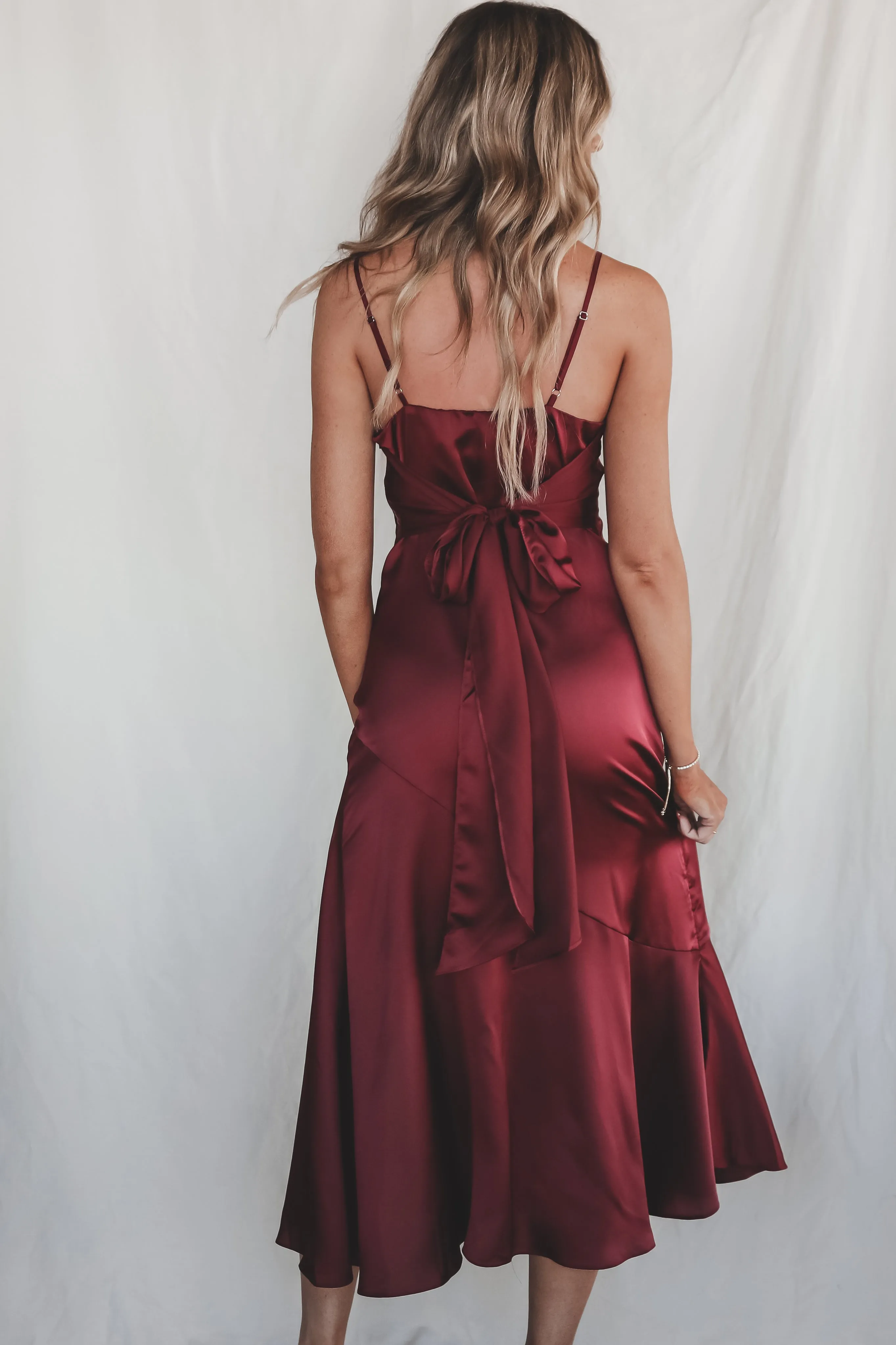 Extra Special Plus One Satin Maxi Dress