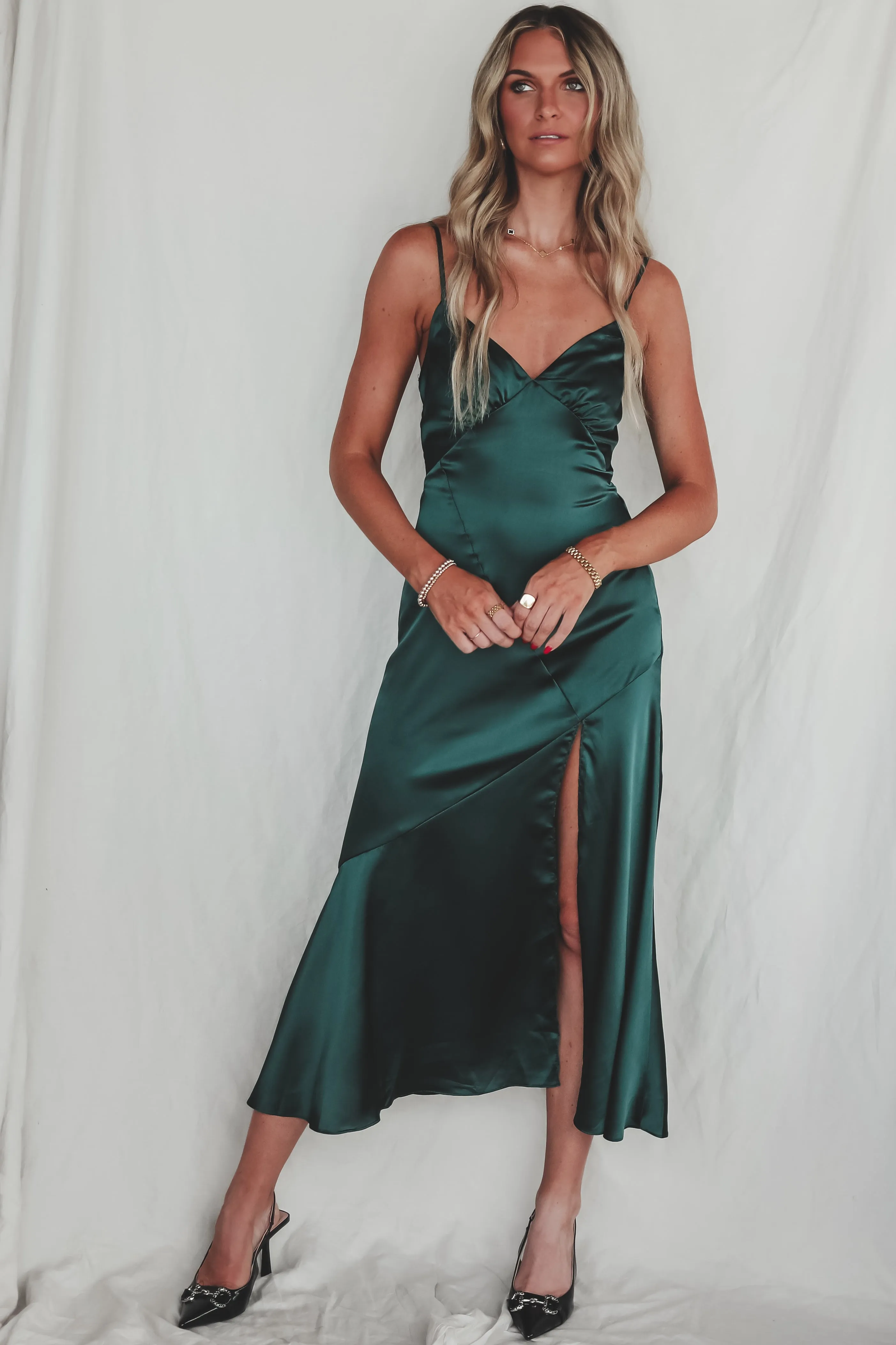 Extra Special Plus One Satin Maxi Dress