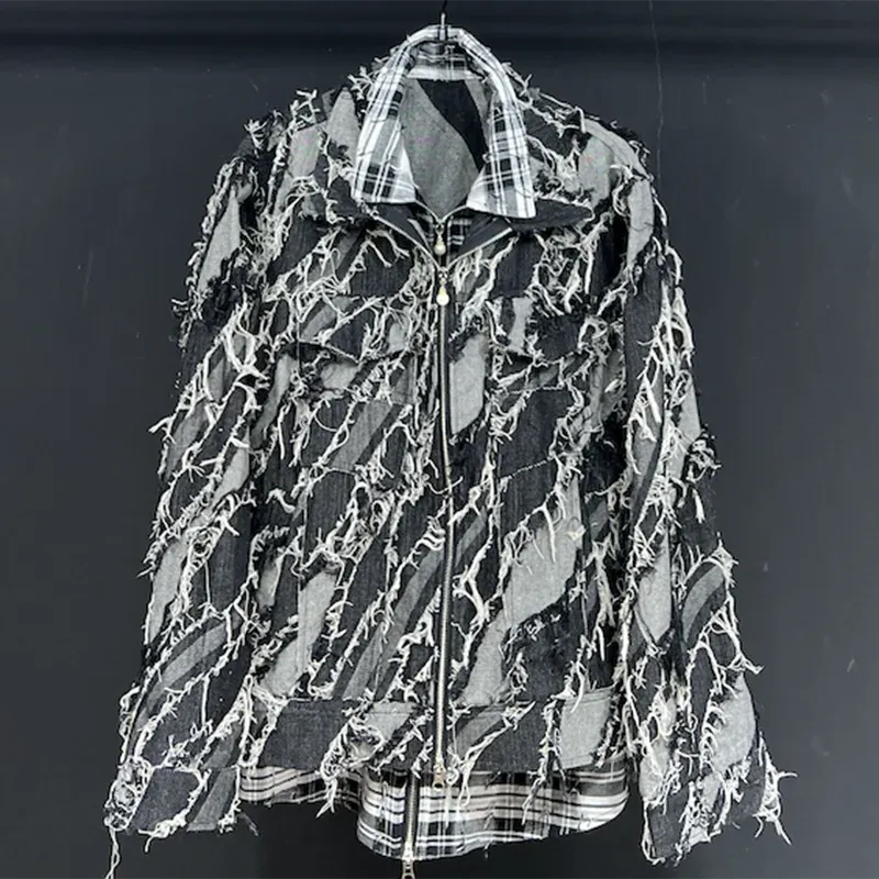 Fake 2-Piece Loose Fringe Jacket