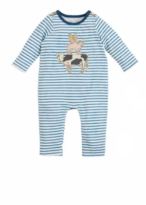 Farm Friends Striped One Piece by Mud Pie