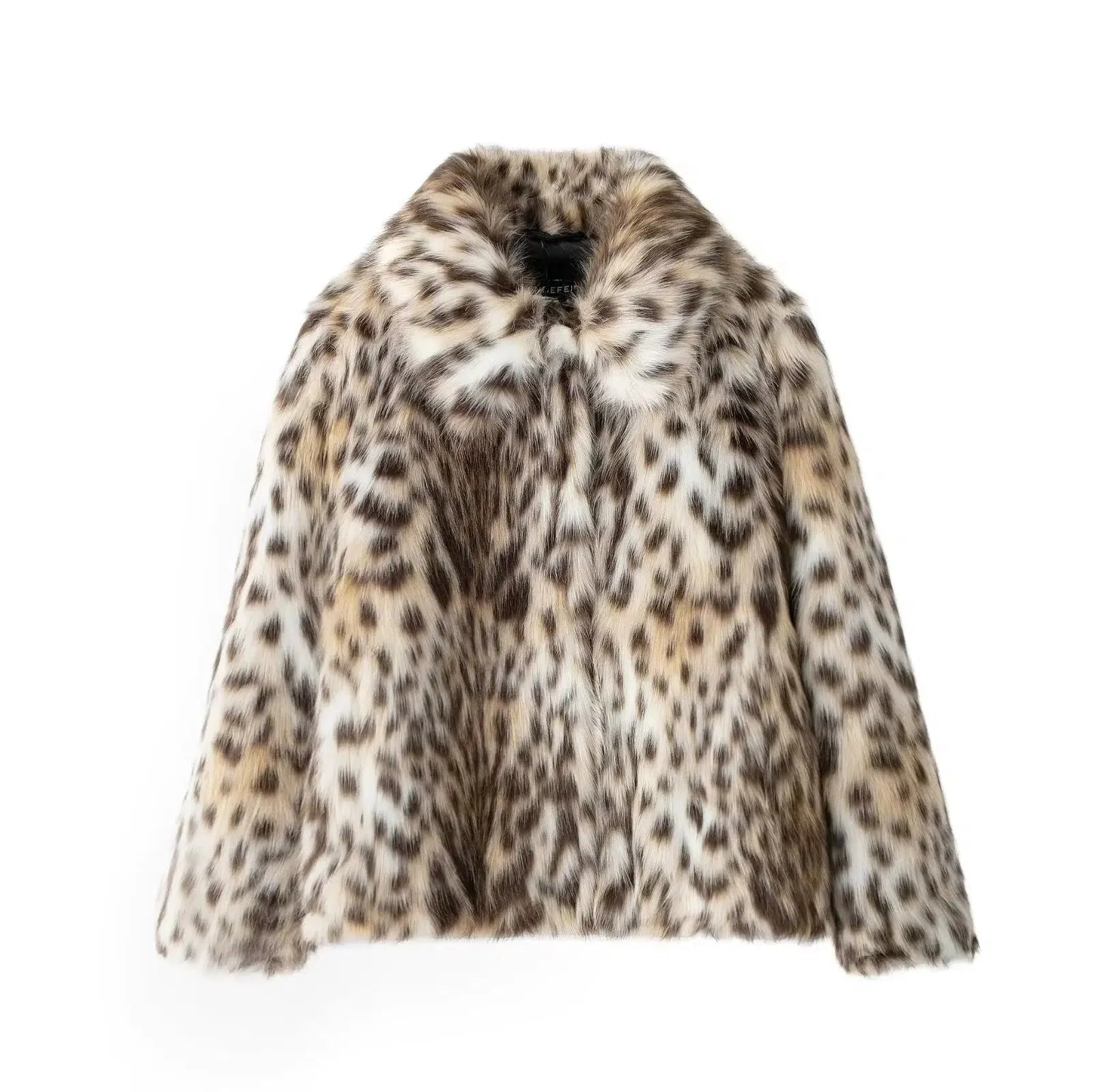 Faux Fur Leopard Print Coat