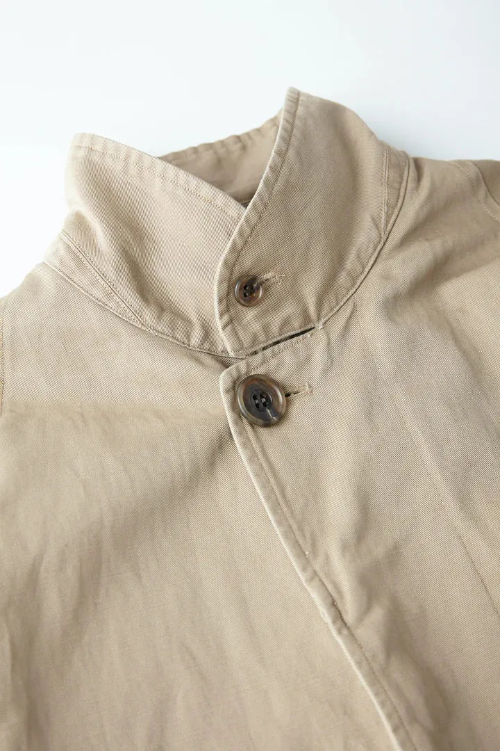 Fly Front Cotton-Linen Duster Jacket - Dune