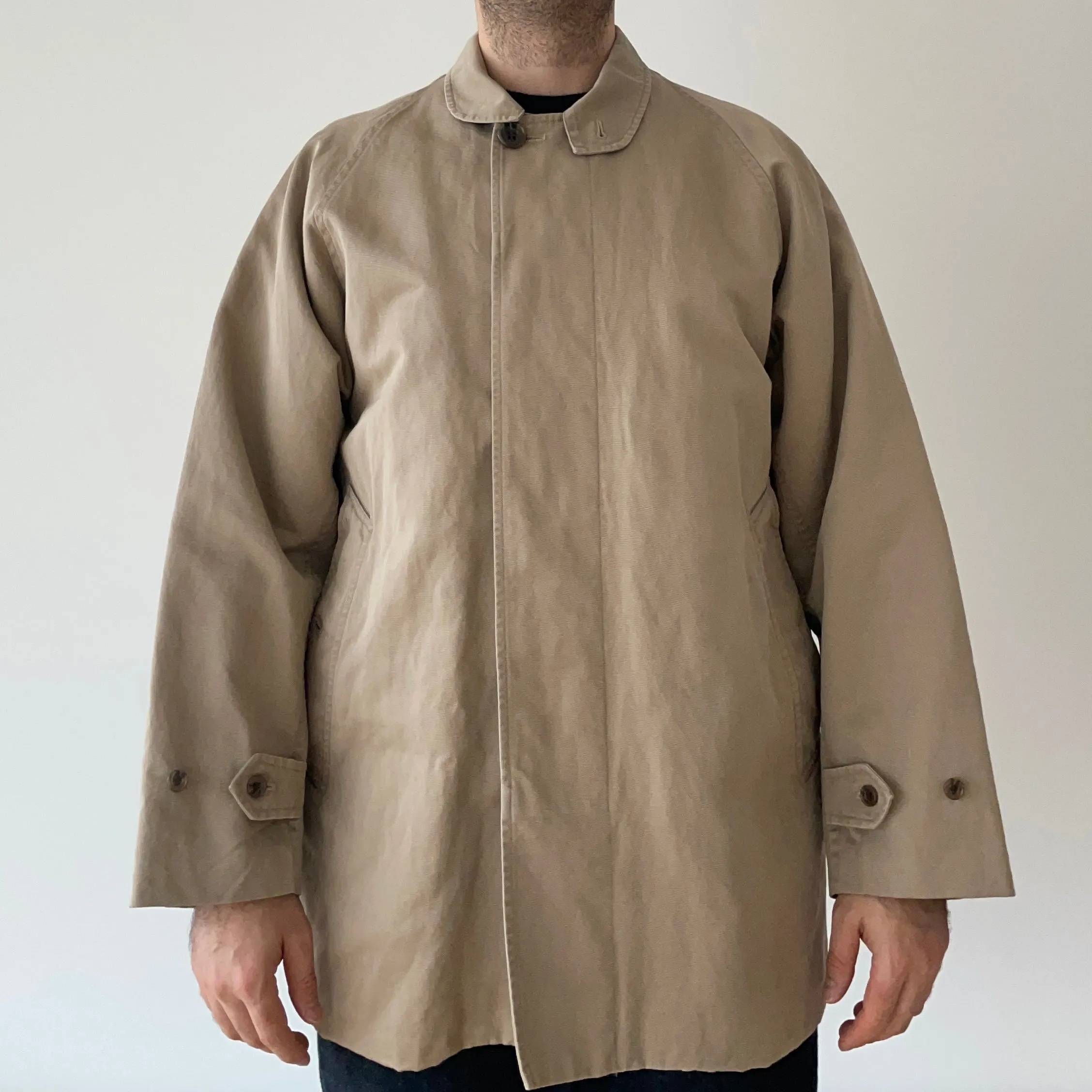 Fly Front Cotton-Linen Duster Jacket - Dune