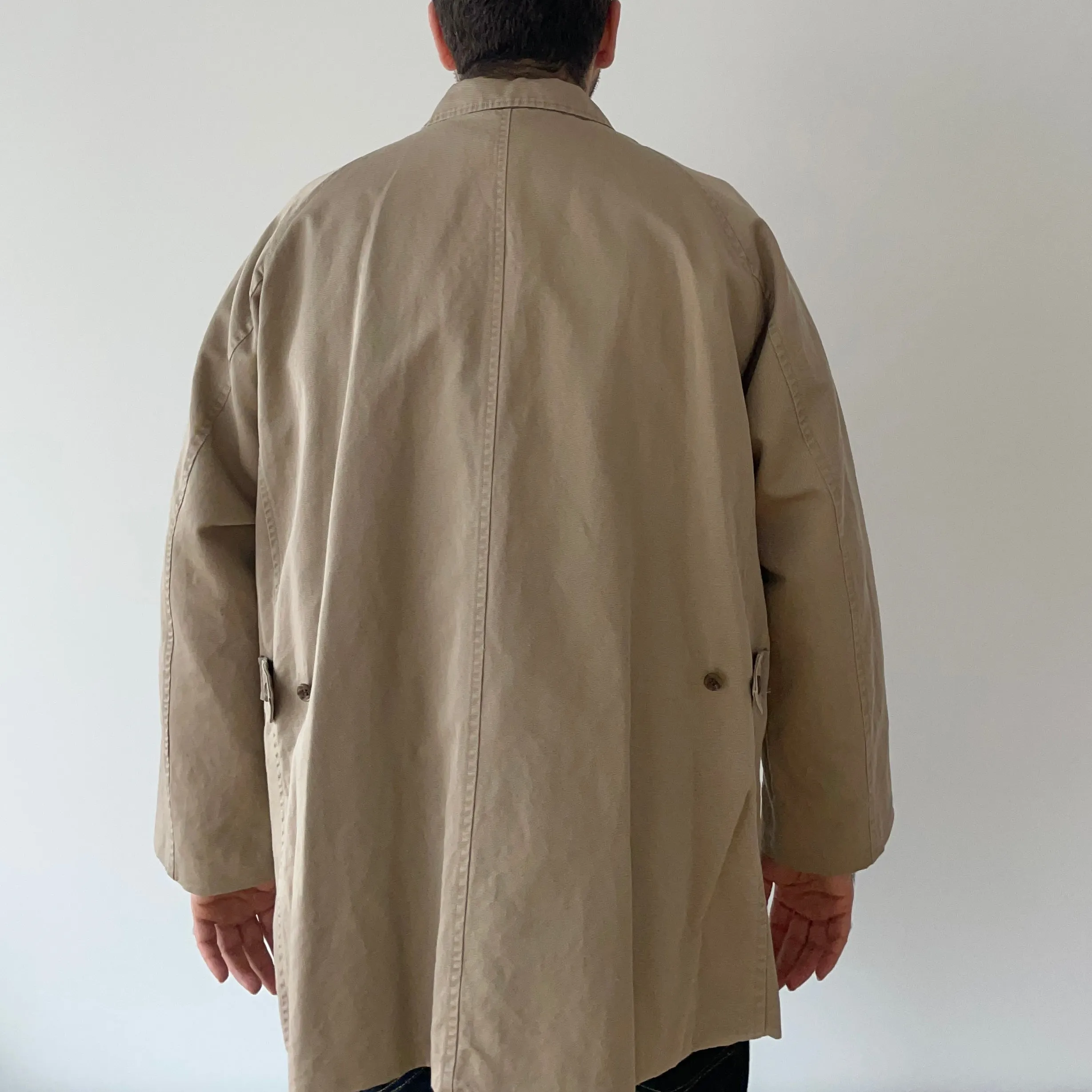 Fly Front Cotton-Linen Duster Jacket - Dune