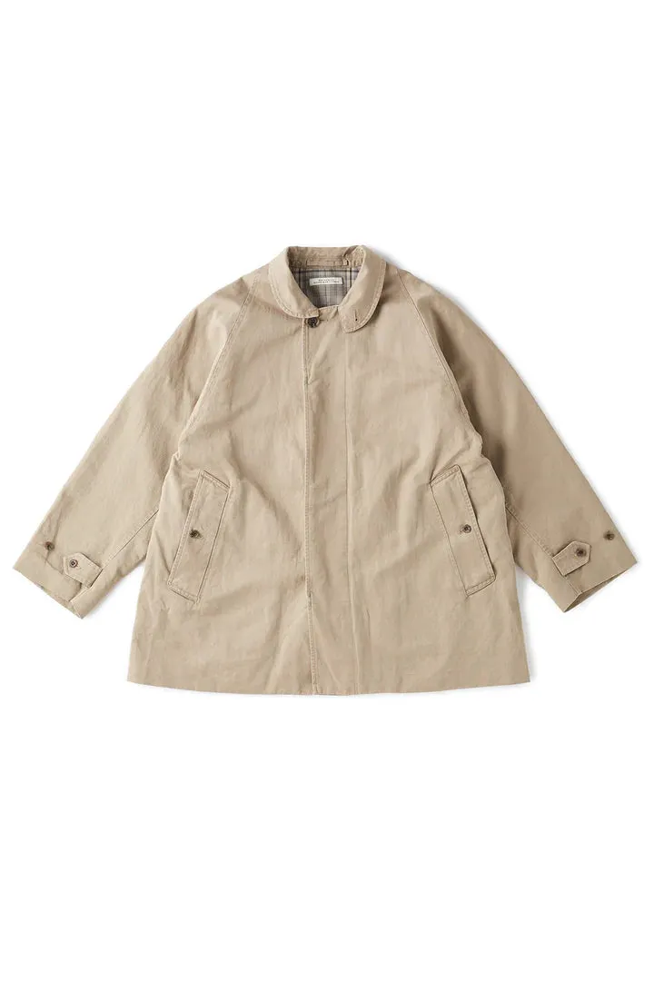 Fly Front Cotton-Linen Duster Jacket - Dune