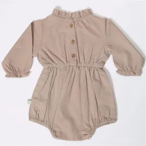 Full Sleeves Frill Romper - Ruby Tan