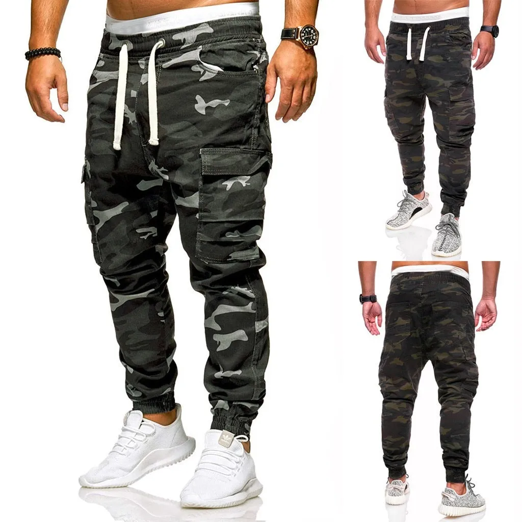 Funki Buys | Pants | Men's Loose Fit Camouflage Pocket Jeans