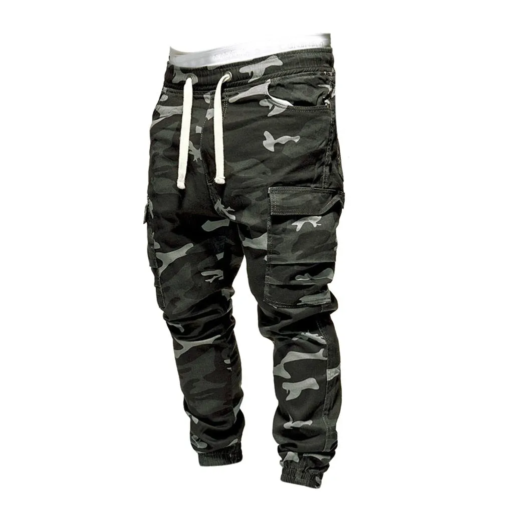 Funki Buys | Pants | Men's Loose Fit Camouflage Pocket Jeans