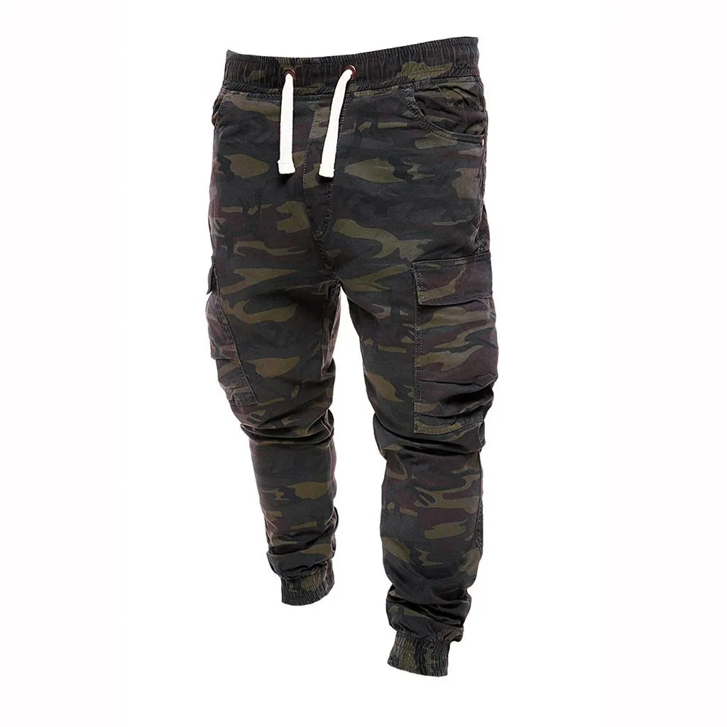 Funki Buys | Pants | Men's Loose Fit Camouflage Pocket Jeans