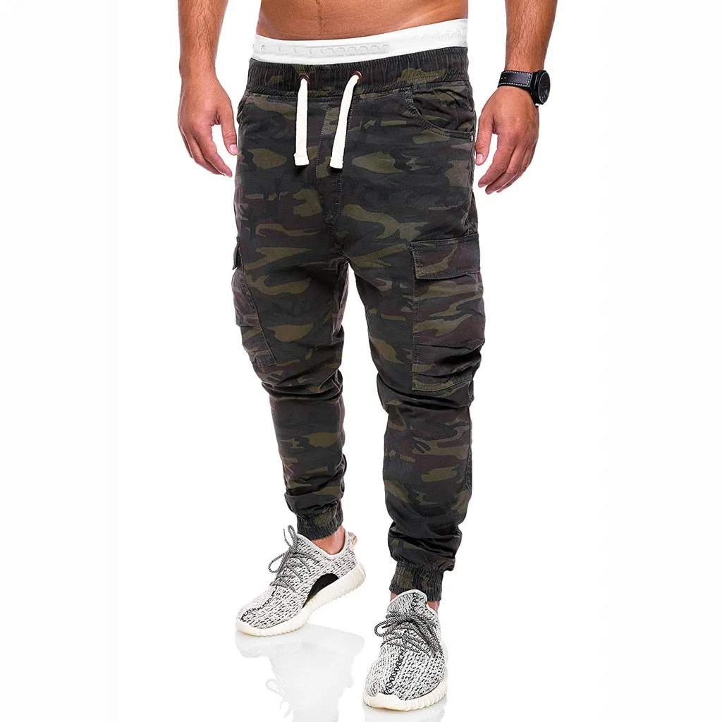 Funki Buys | Pants | Men's Loose Fit Camouflage Pocket Jeans