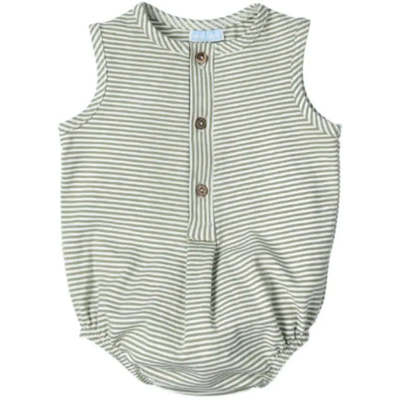 Girls Striped Sleeveless Romper