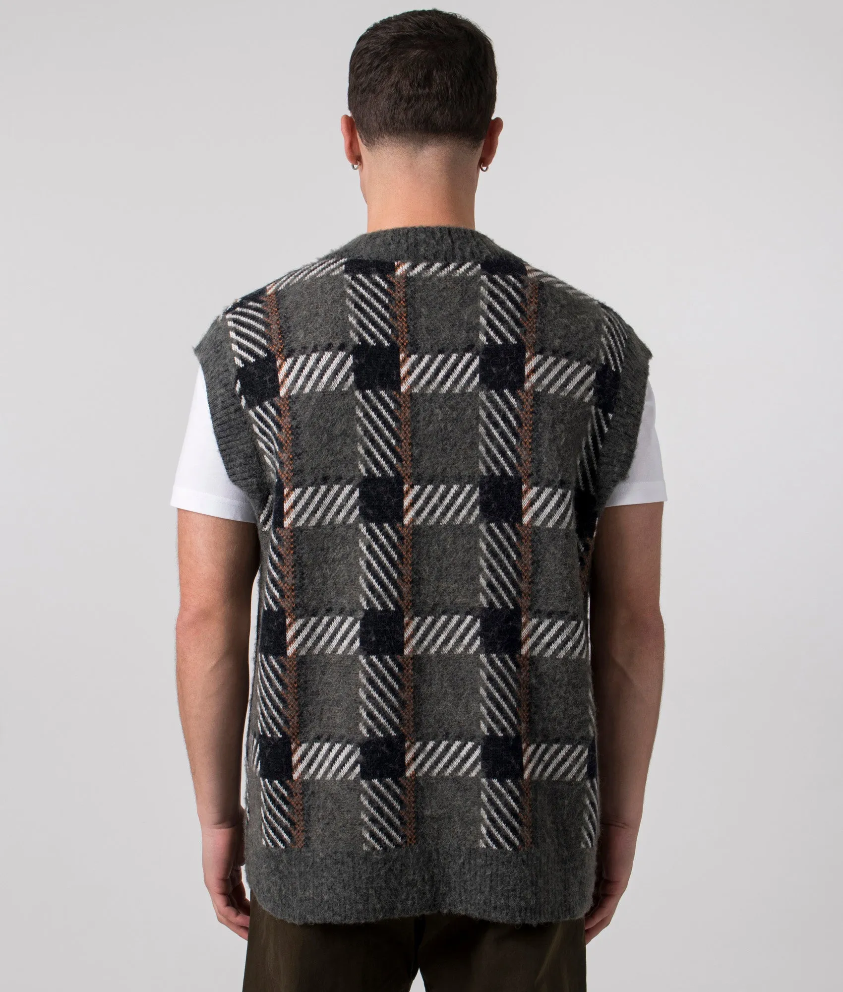 Glitch Tartan Knitted Tank Vest