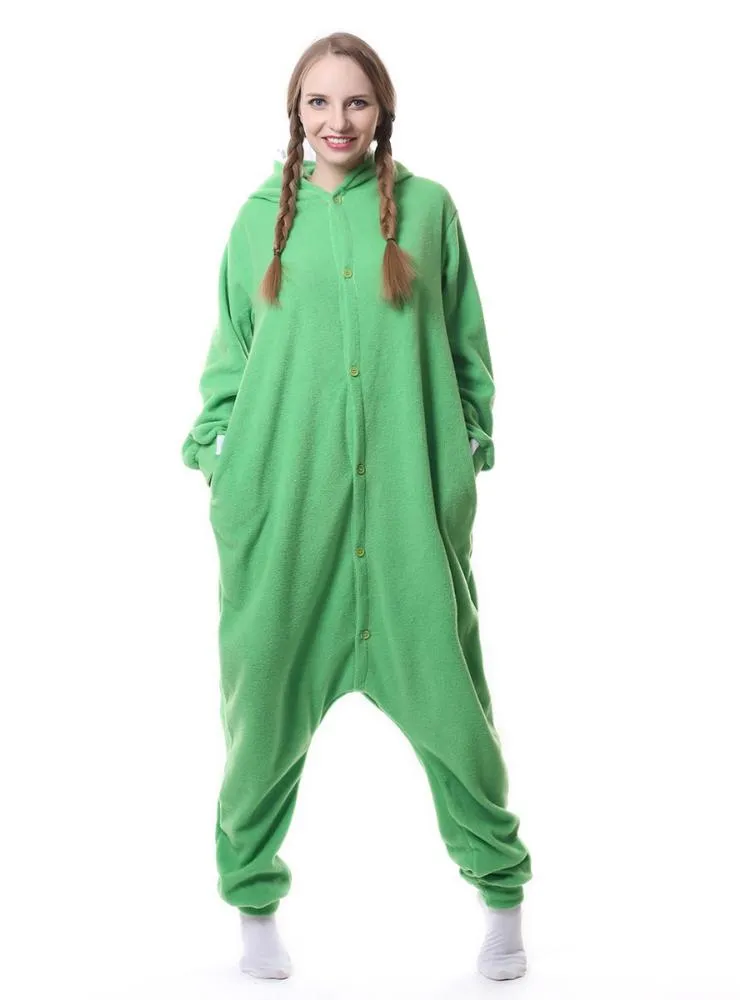 GREEN FLANNEL EYED MONSTER ONESIE PAJAMA ANIMAL