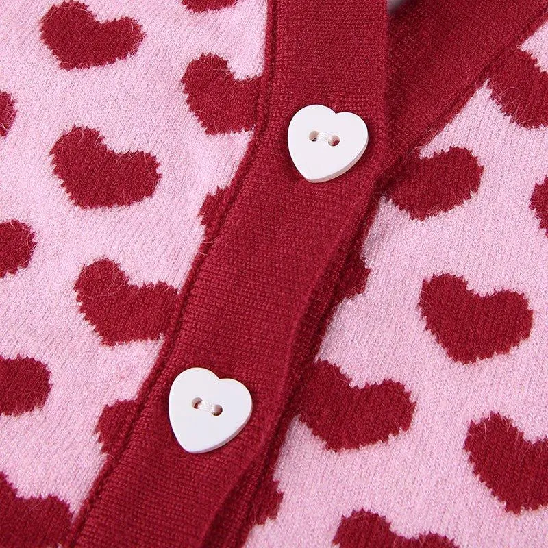 Heart-Print Knitted Vest