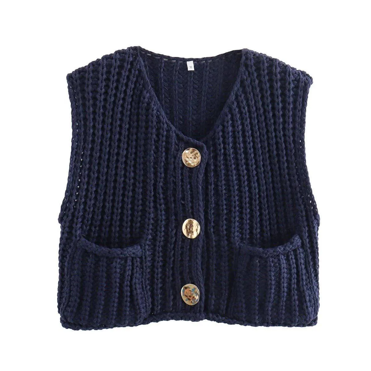 Helina sleeveless short knitted cardigan vest