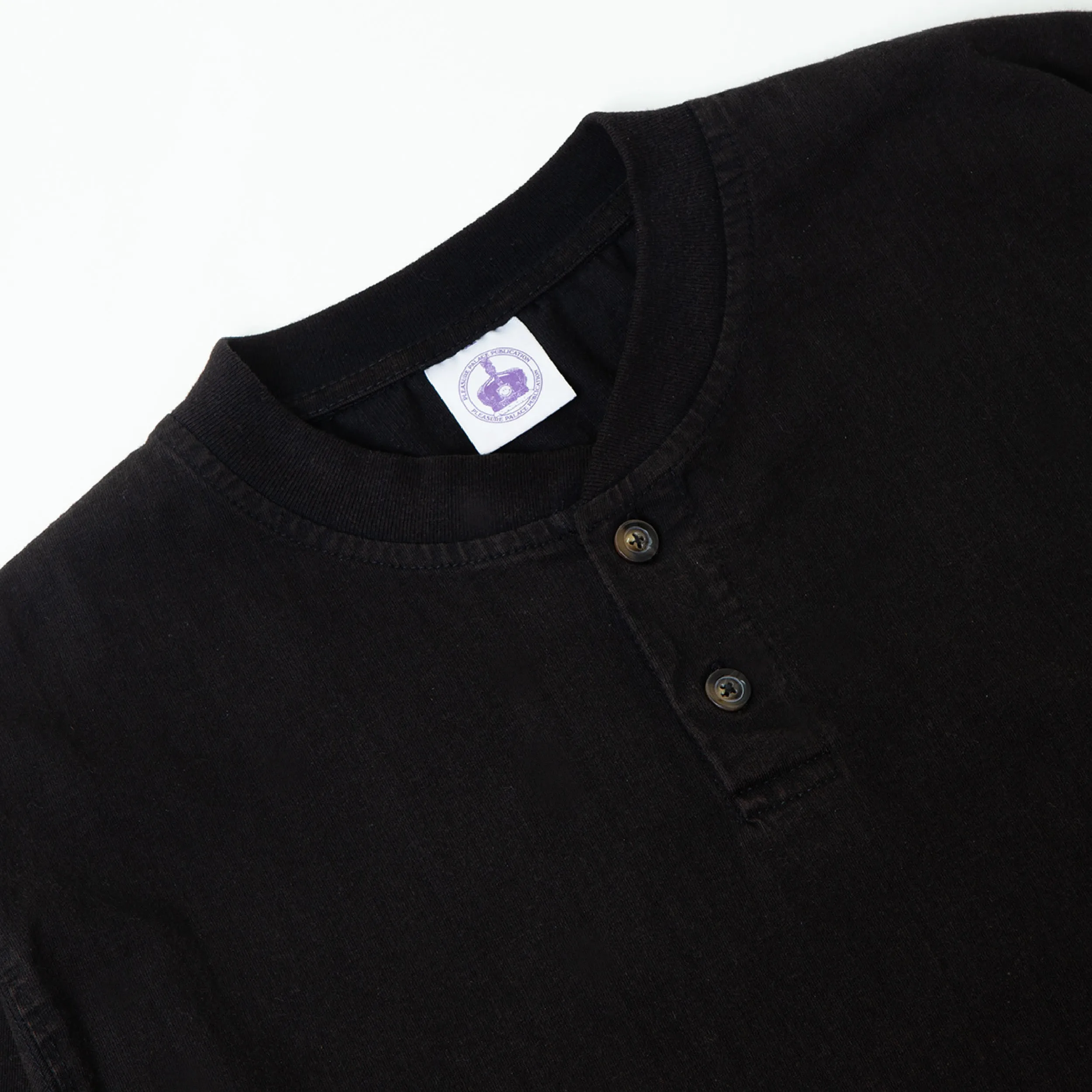 Helter LS Henley - Black (Washed)