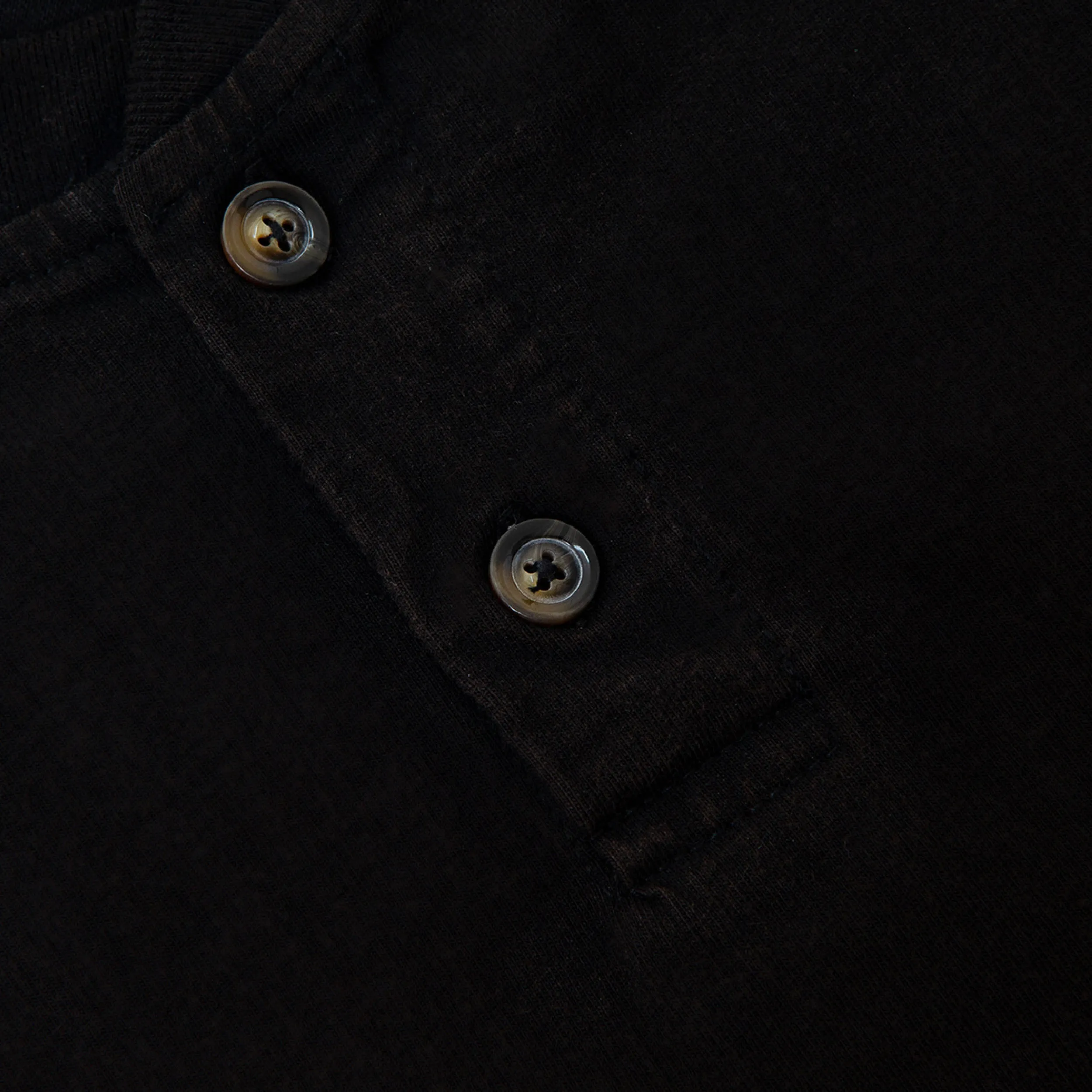 Helter LS Henley - Black (Washed)