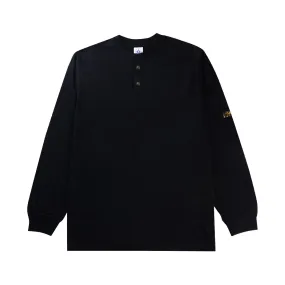 Helter LS Henley - Black (Washed)