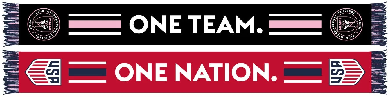 INTER MIAMI SCARF- One Nation. One Team. (HD Woven)