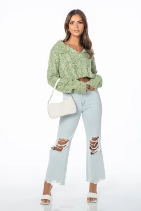 Ivy Cropped Knit Sweater