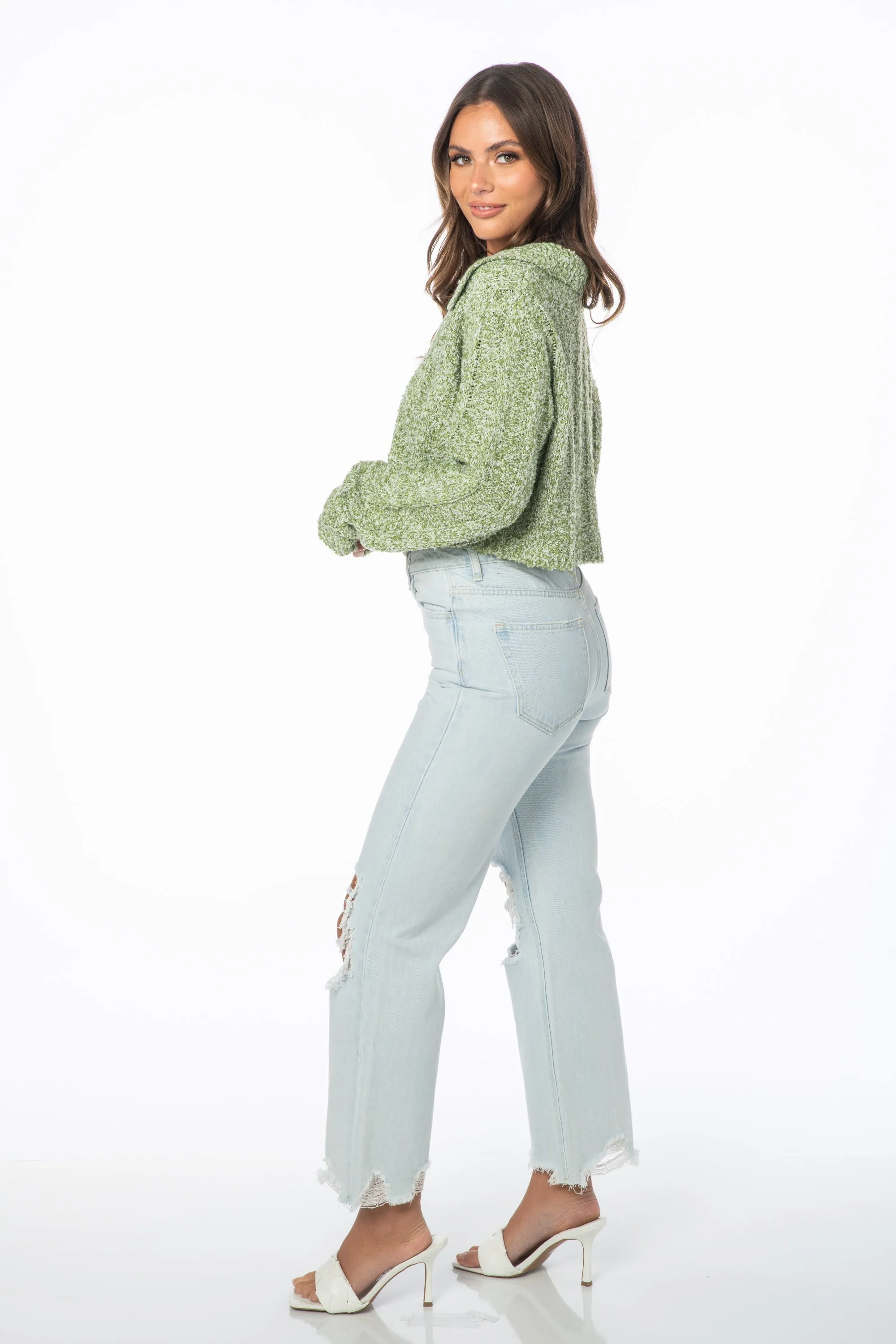 Ivy Cropped Knit Sweater