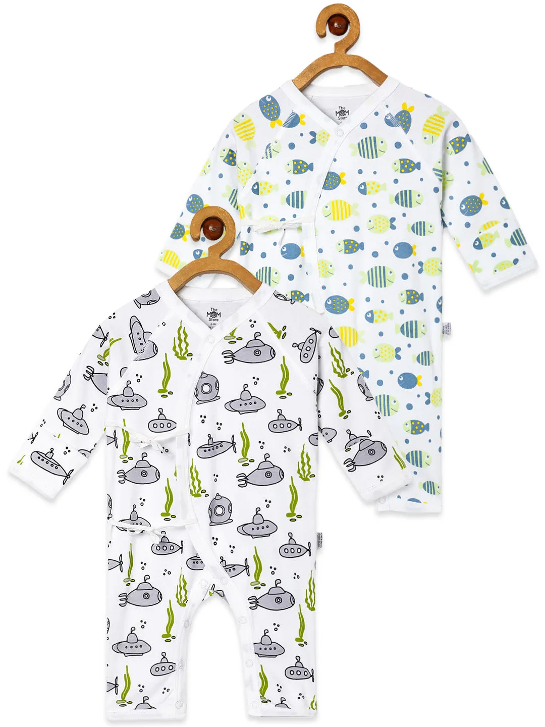 Jabla Style Infant Romper Combo of 2-Fishy Fish-Submarine Ride