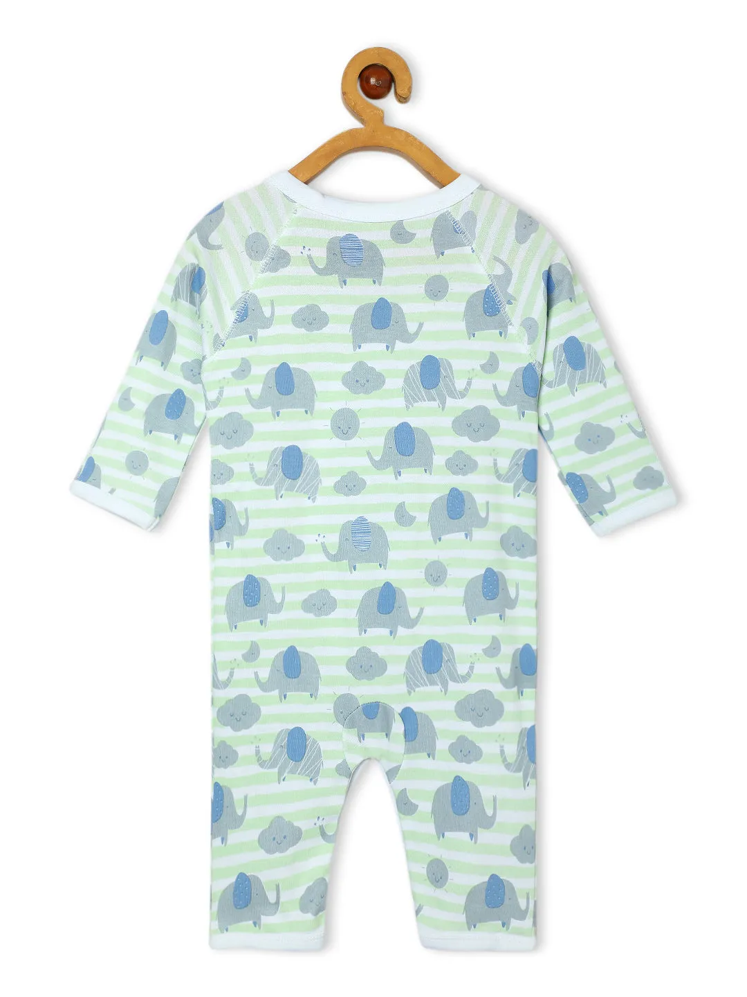 Jabla Style Infant Romper Combo of 2-Jungle Elephant-Sleepless Owl