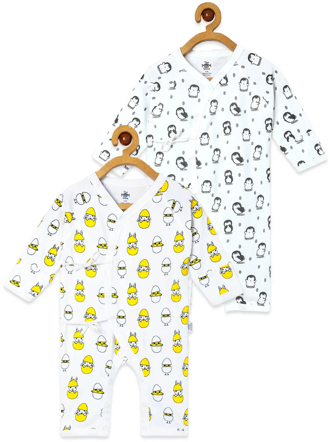 Jabla Style Infant Romper Combo of 2-Play with Penguin-Cute like a Chicken