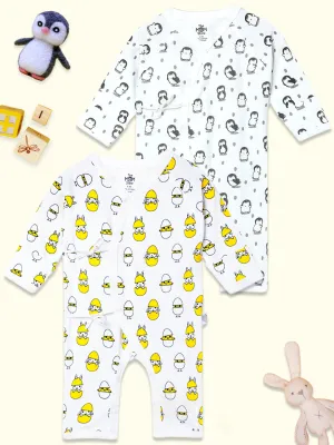 Jabla Style Infant Romper Combo of 2-Play with Penguin-Cute like a Chicken