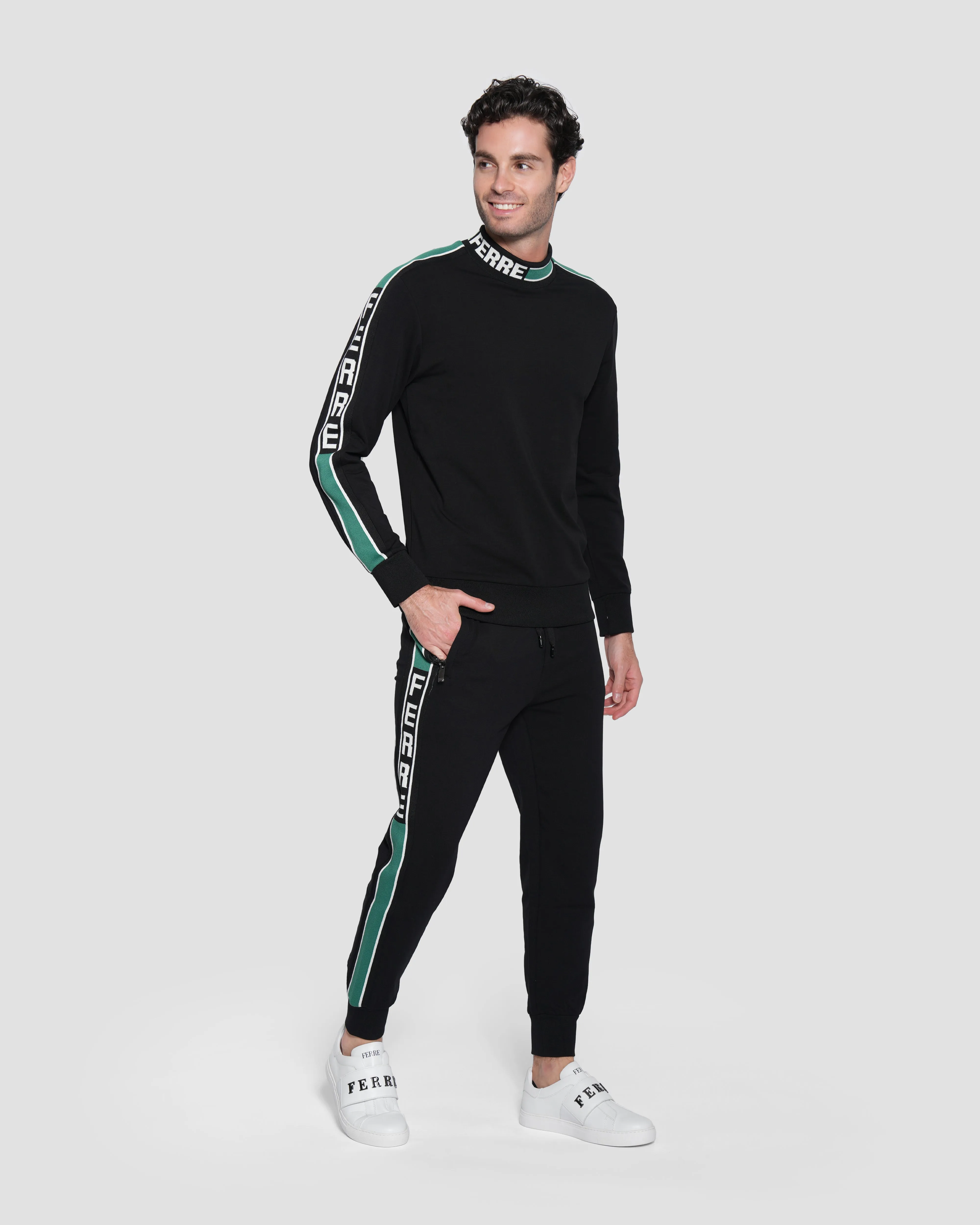 Jacquard Logo Tape Track Pants