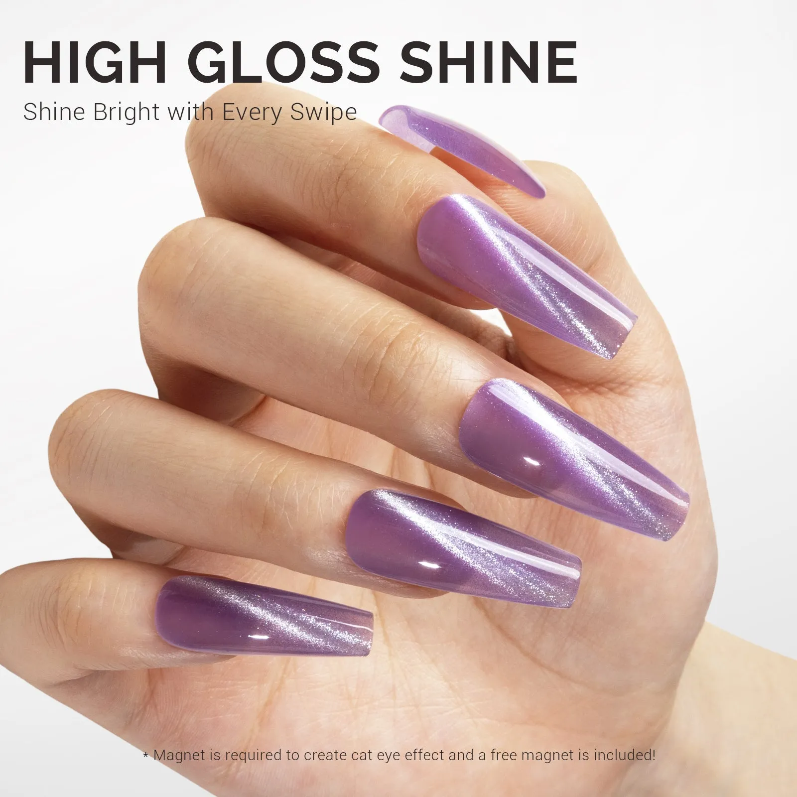 Jeweliver Cat Eye Gel Polish 0.5 fl oz/15ml - Light Purple C16