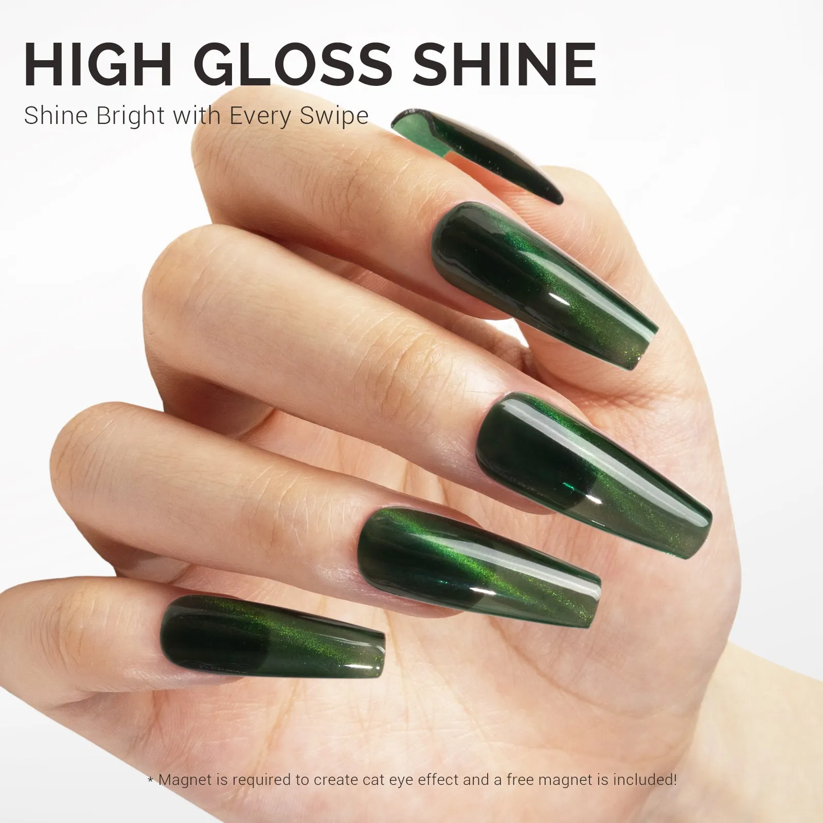 Jeweliver Cat Eye Gel Polish 0.5 fl oz/15ml - Magic Forest Green C3108