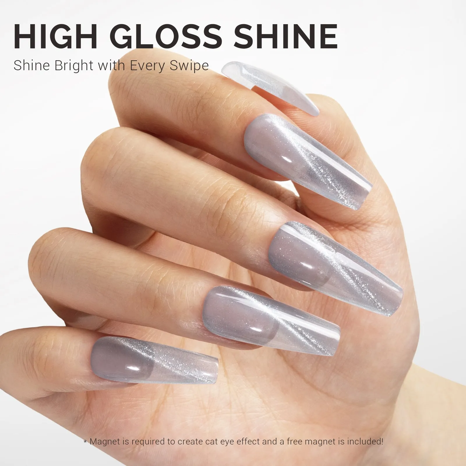 Jeweliver Cat Eye Gel Polish 0.5 fl oz/15ml - Moonlit Silver C01