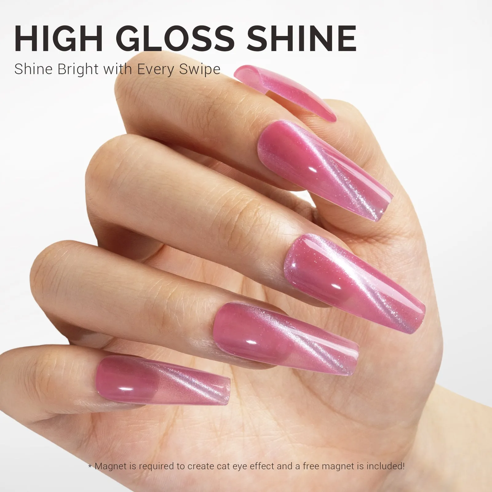 Jeweliver Cat Eye Gel Polish 0.5 fl oz/15ml - Rose Pink C47