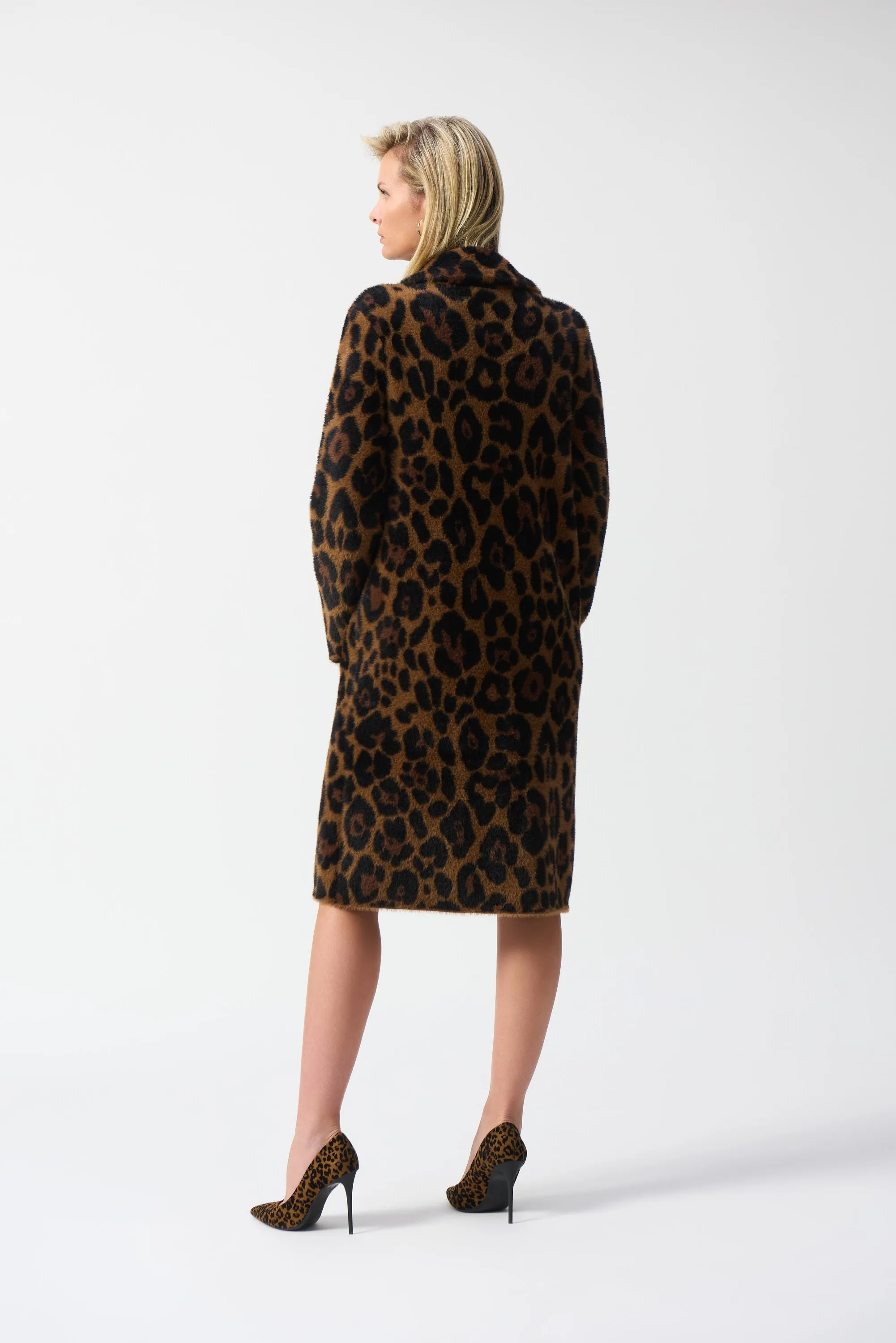 Joseph Ribkoff Leopard Print Faux Fur Coat