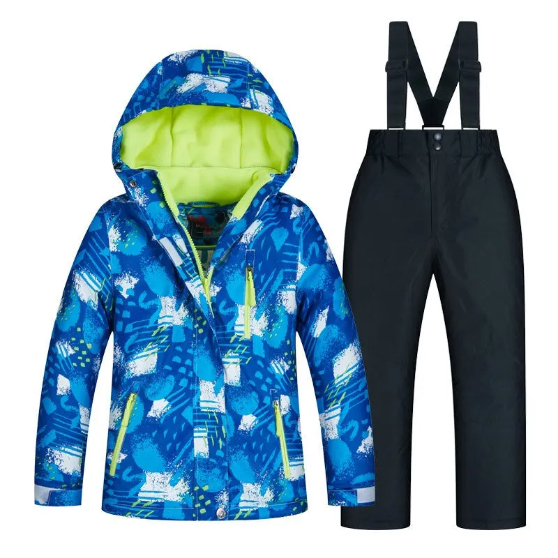 Kids' Warm Waterproof Outdoor Snow Ski Set