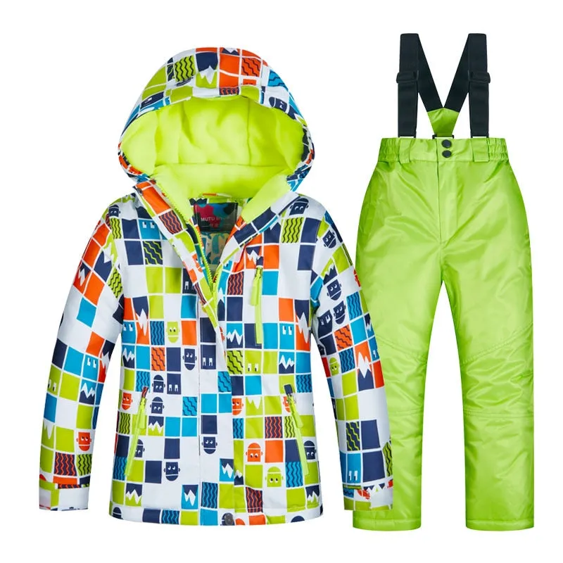 Kids' Warm Waterproof Outdoor Snow Ski Set