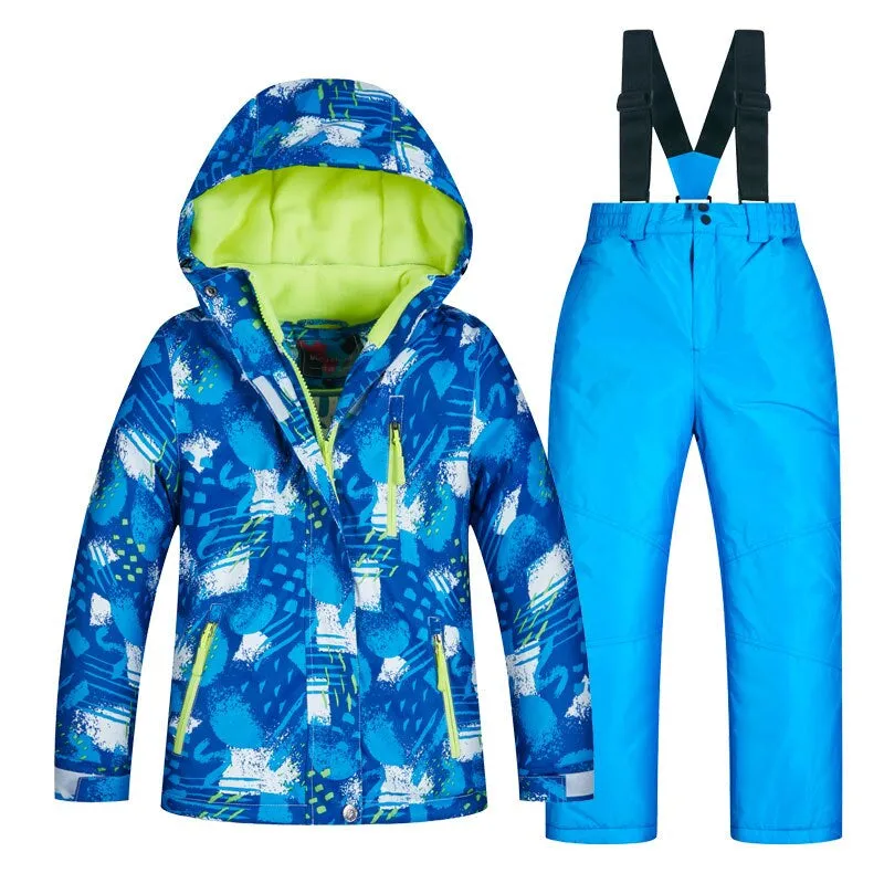 Kids' Warm Waterproof Outdoor Snow Ski Set