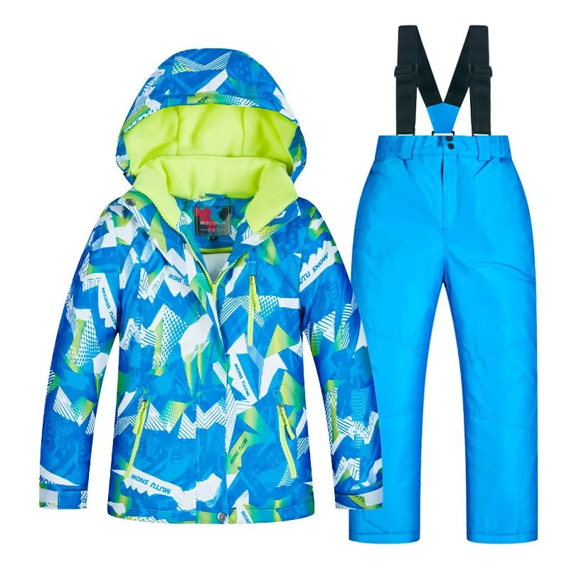 Kids' Warm Waterproof Outdoor Snow Ski Set