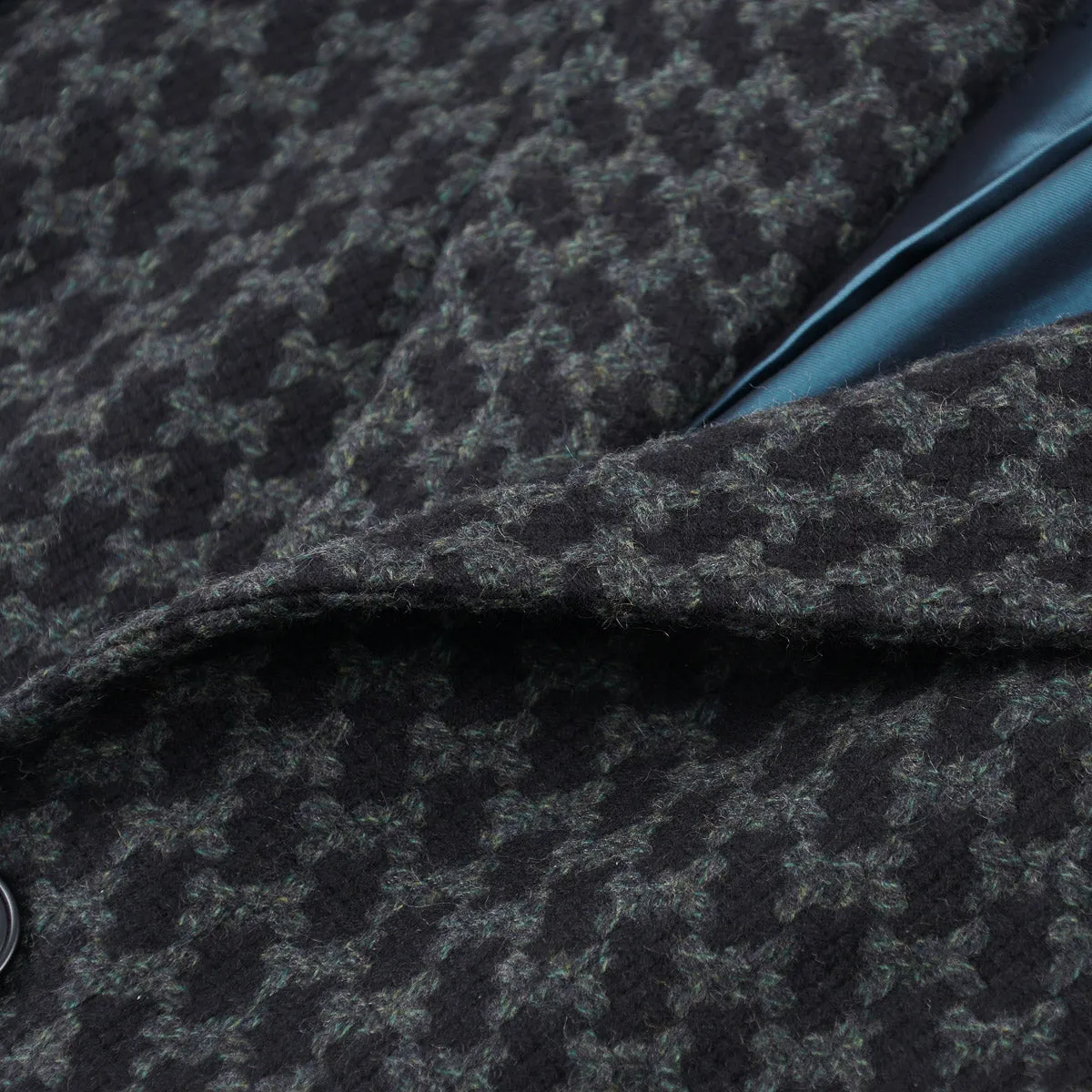 Kiton Houndstooth Check Cashmere Overcoat