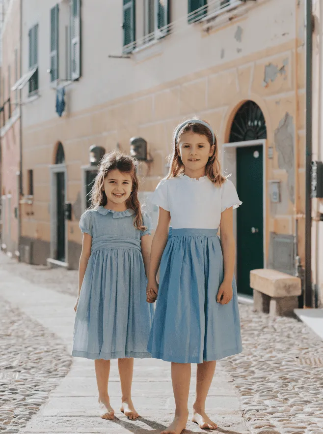 Leo Dress - Light Blue Linen