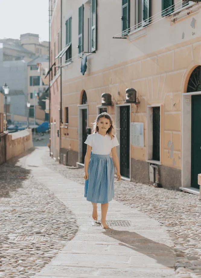 Leo Dress - Light Blue Linen