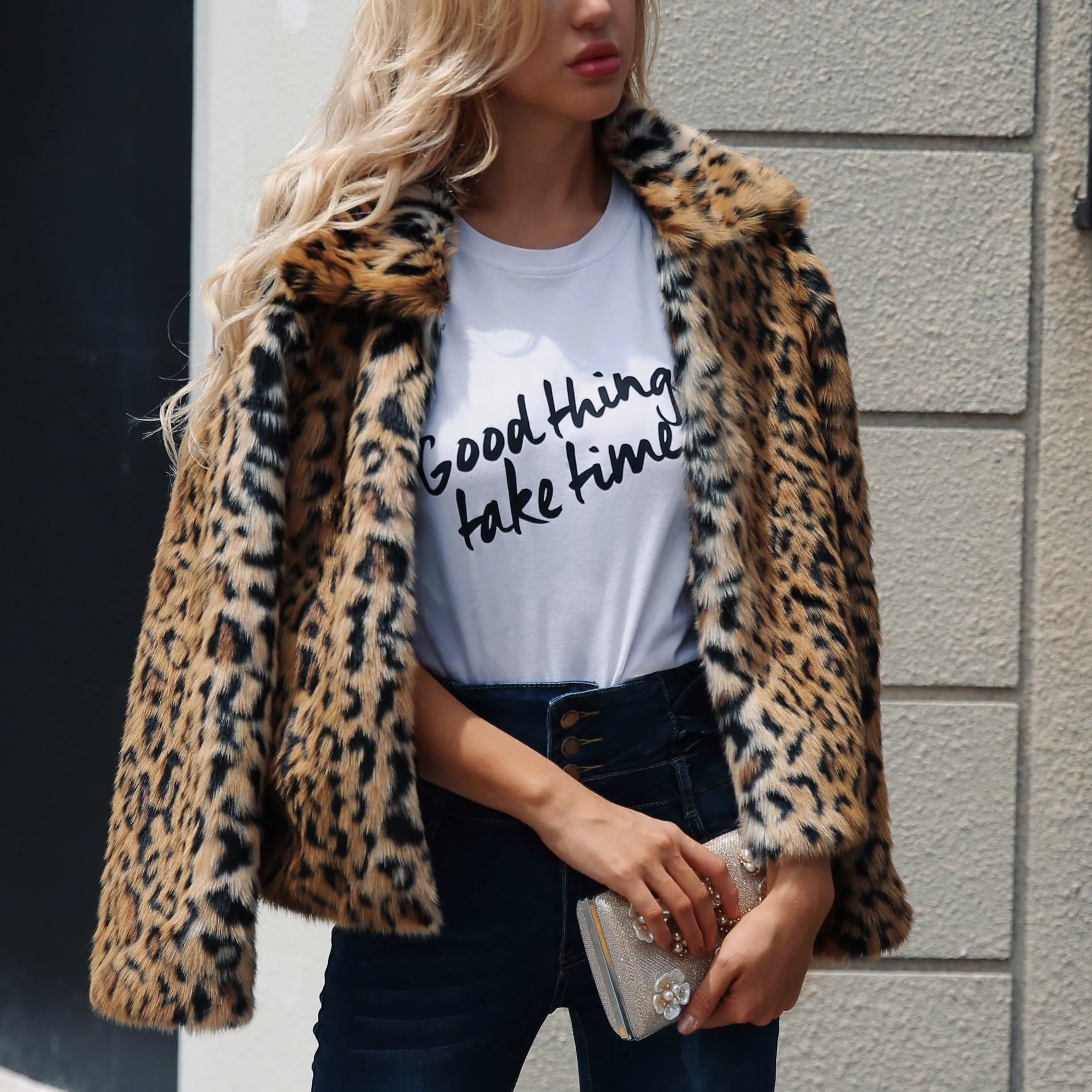 Leopard Faux Fur Coat