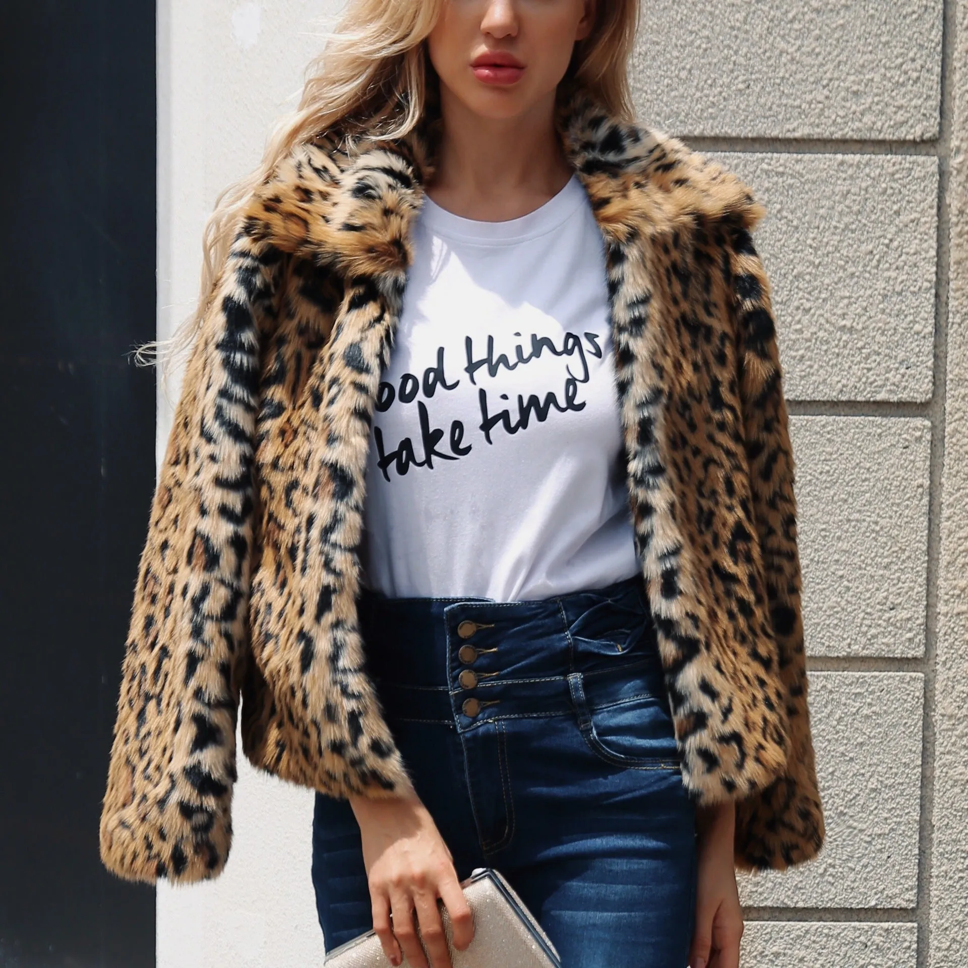 Leopard Faux Fur Coat