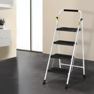 Lightweight Folding 4 Step Ladder, Non-Slip, Steel - Giantz