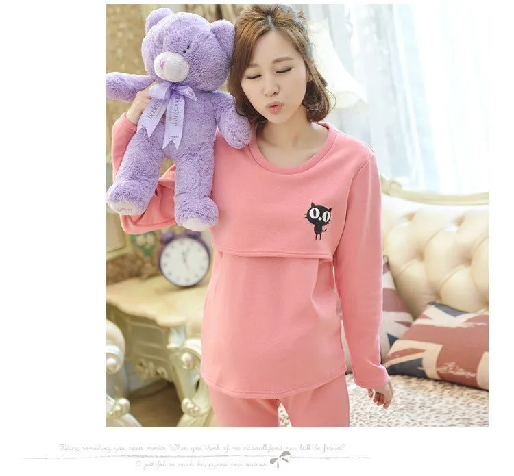 Long Sleeve Maternity Nursing Thermal Sets